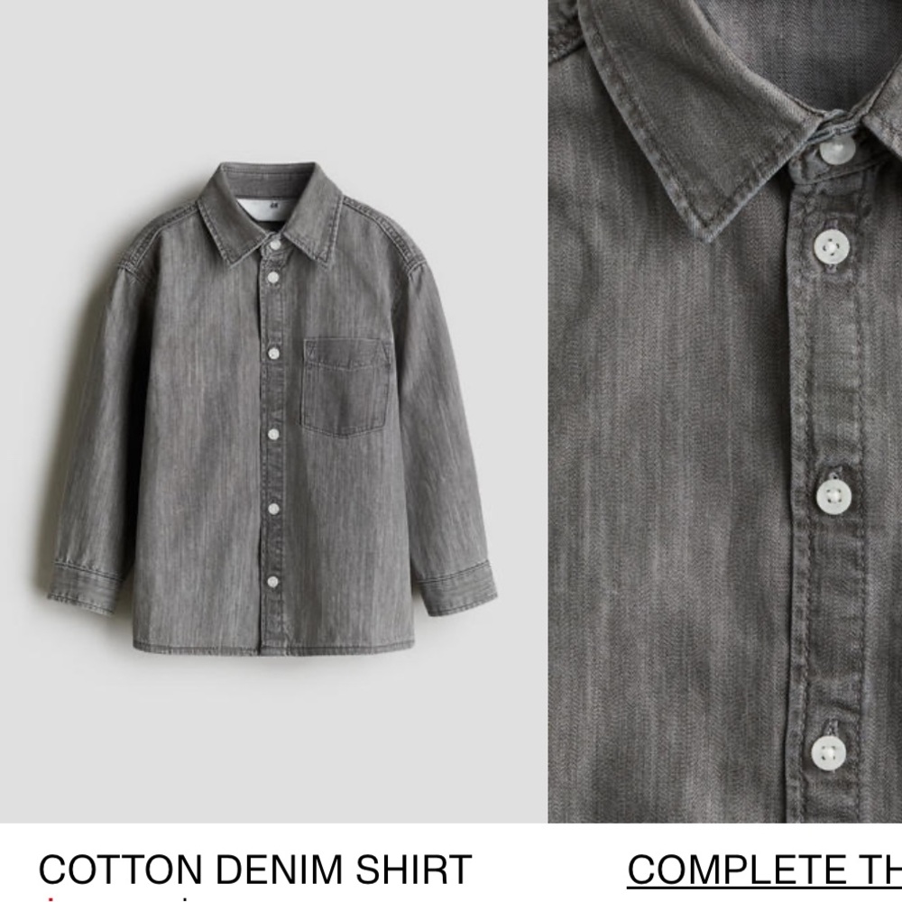 NWT H&M Charcoal Button-Up Shirt